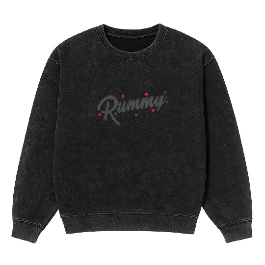 Rummy Hobby Card Game Romme playing Card Mineral Wash Sweatshirts