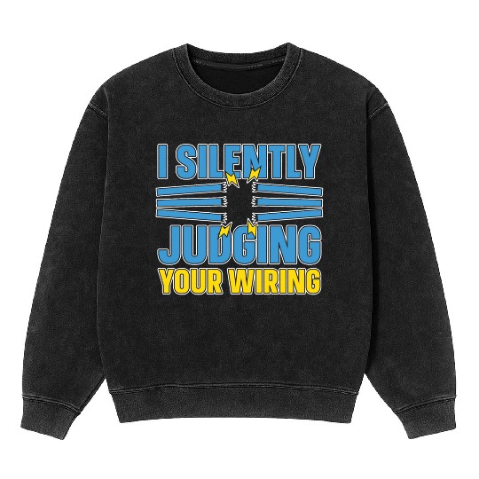 Electrician Electrical Engineer Lineman Mineral Wash Sweatshirts