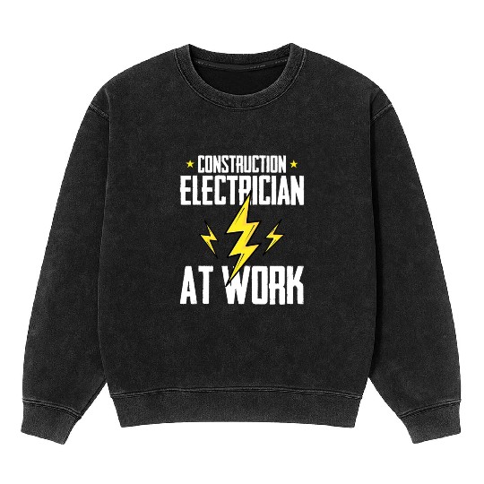 Electrician Electrical Engineer Lineman Mineral Wash Sweatshirts