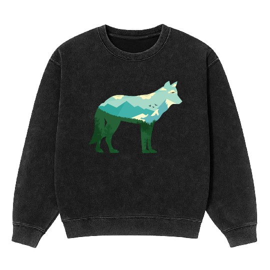 Mountain Wolf Mineral Wash Sweatshirts