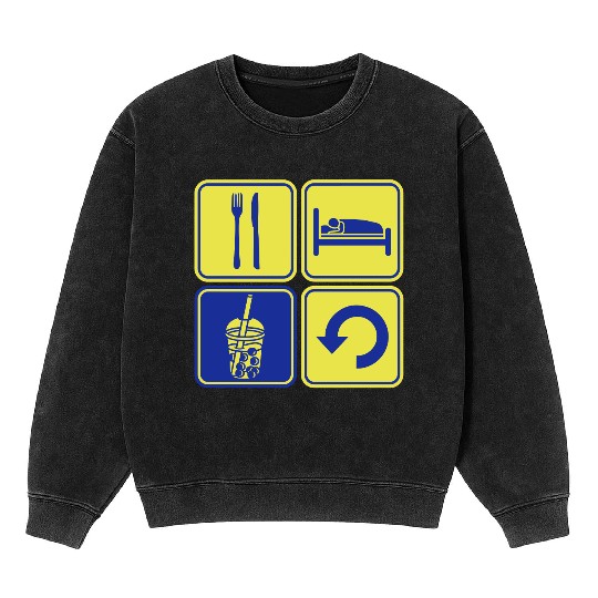 Repeat Boba Tea daily Mineral Wash Sweatshirts
