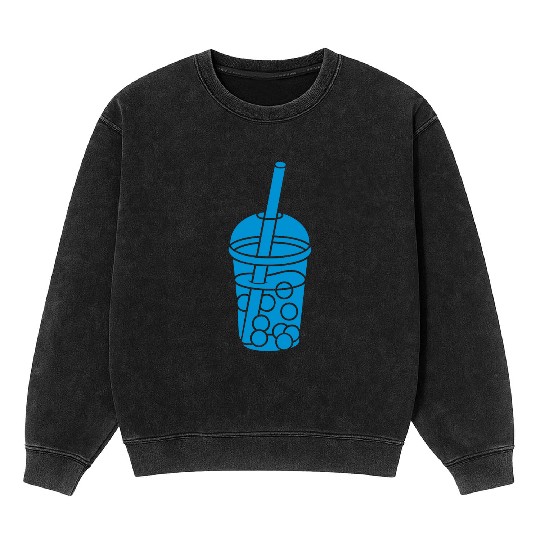 Mug design bubble tea Mineral Wash Sweatshirts