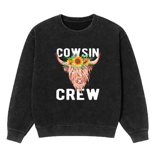 Cousin Puns Cowsin Cousin Crew Cow Farm Farmer Mineral Wash Sweatshirts