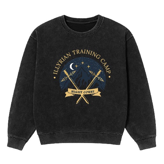 ACOTAR Illyrian Training Camp Camping Lover Mineral Wash Sweatshirts