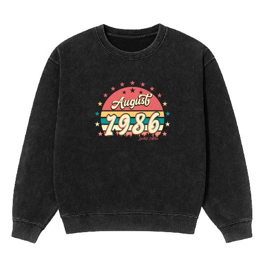 Birthday Greeting 1986 August Mineral Wash Sweatshirts