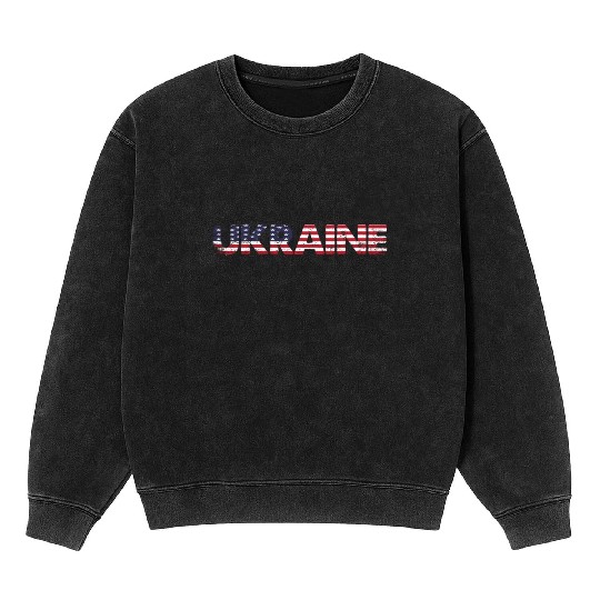 I Stand with Ukraine Ukraine Flag Mineral Wash Sweatshirts