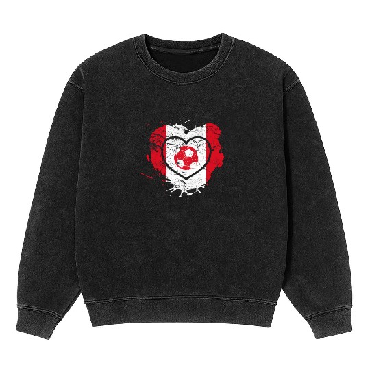 I Love Peru, I Love Football Mineral Wash Sweatshirts