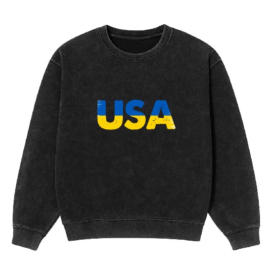 I Stand with Ukraine Ukraine Flag Mineral Wash Sweatshirts