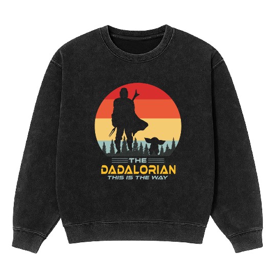 Funny The Dadalorian This is The Way,Fathers Day Mineral Wash Sweatshirts
