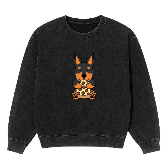 Doberman Pizza Lover Mineral Wash Sweatshirts