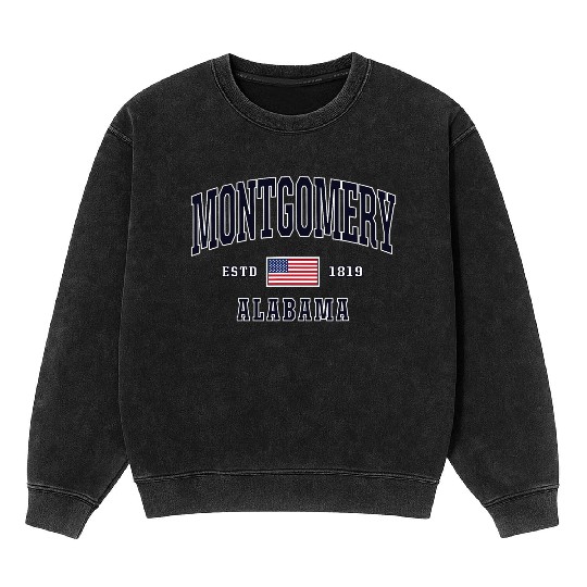 USA FLAG Stars Stripes Montgomery Albm Mineral Wash Sweatshirts