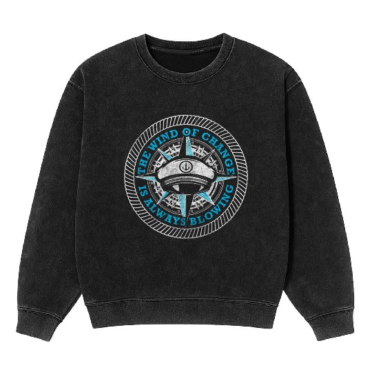 Sailing North Sea World Map Mineral Wash Sweatshirts