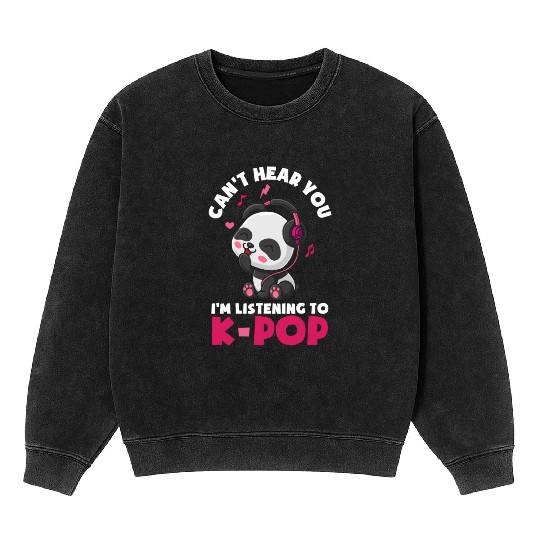 K-Pop K-Drama Korean Pop Music Mineral Wash Sweatshirts