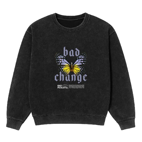 Bad Change Butterfly Streetwear Mineral Wash Sweatshirts