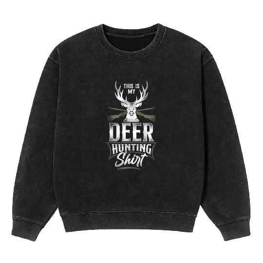 Buck Deer Hunting Hunter Vintage Mineral Wash Sweatshirts