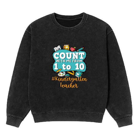 Kids Back To School Count With Me From One To Ten Mineral Wash Sweatshirts