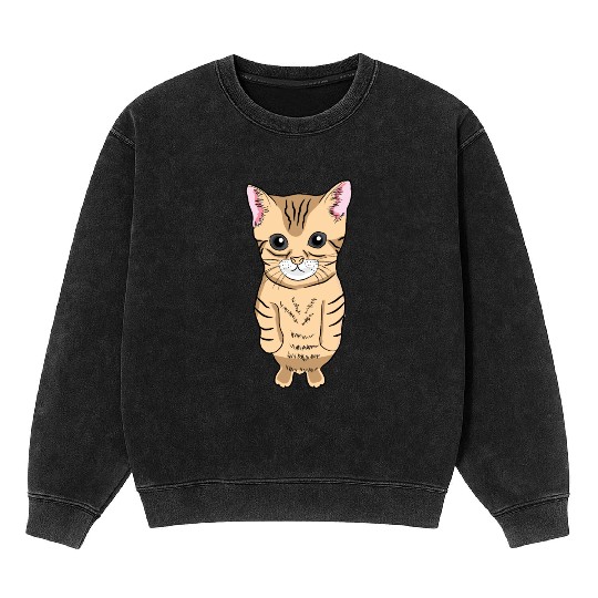 Cute Standing Cat Meme Cute Kitten Standing on Two Mineral Wash Sweatshirts