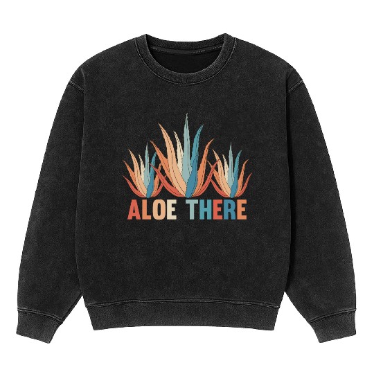 Aloe Vera Pun Plants Women Men Succulents Lover Mineral Wash Sweatshirts