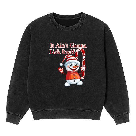 Christmas Holiday Candy Canes It'S Not Gonna Lick Mineral Wash Sweatshirts