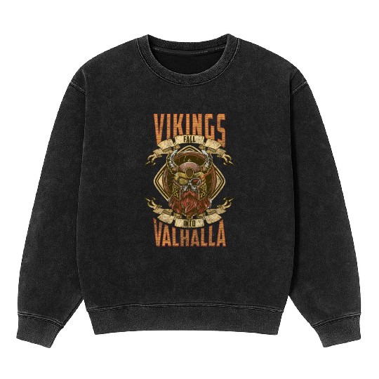 Nordic Warrior Nordic Mythology Fighter Mineral Wash Sweatshirts