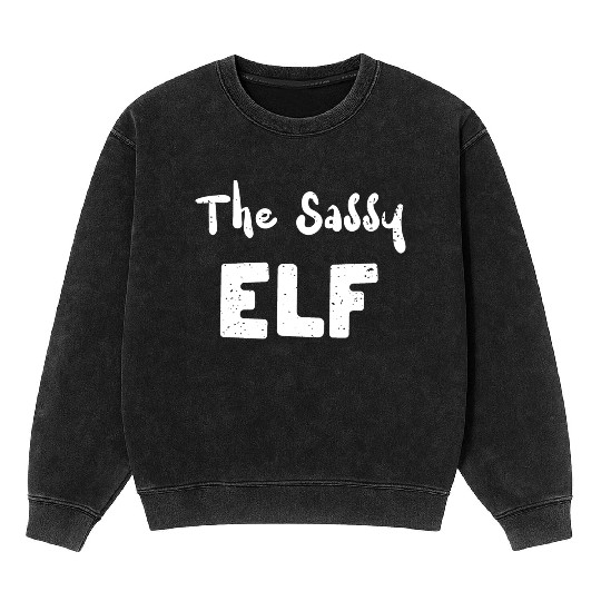 The Sassy Elf - Christmas Elf Mineral Wash Sweatshirts