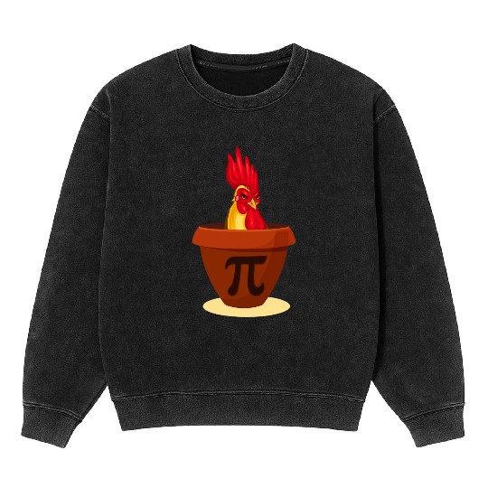Funny Chicken Pot Pie Mineral Wash Sweatshirts Chicken Pi day