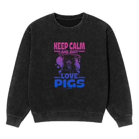 Pig animal piglet farm funny gift Mineral Wash Sweatshirts
