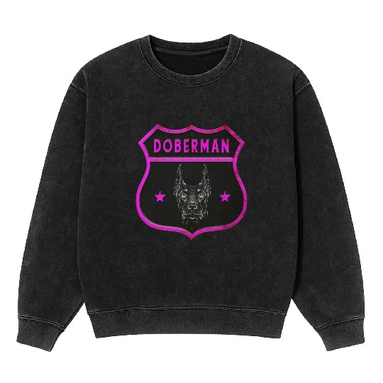 Doberman dog design Mineral Wash Sweatshirts