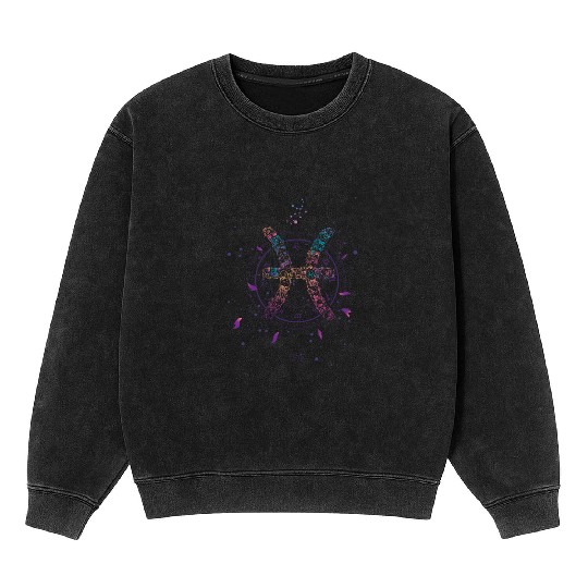 Pisces zodiac Astrology Pisces zodiac Astrology gi Mineral Wash Sweatshirts