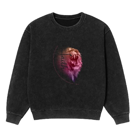 Lion of Juda (clear Faith) Mineral Wash Sweatshirts