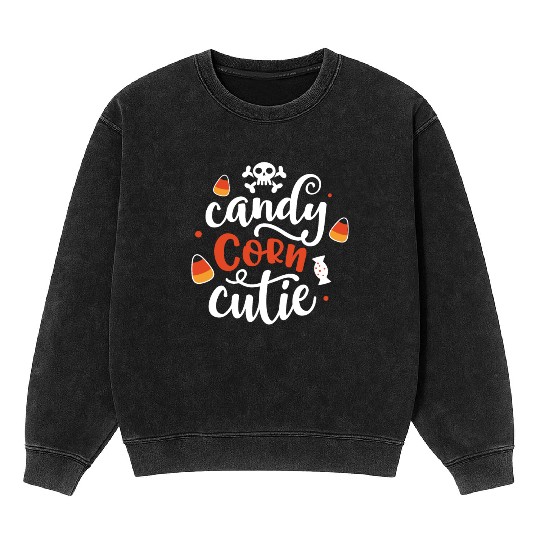 Candy Corn Cutie Halloween Holiday Scary Mineral Wash Sweatshirts