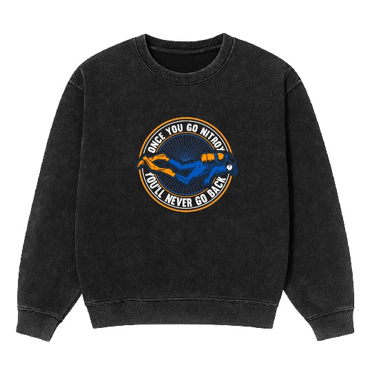 Scuba Diving Diver Mineral Wash Sweatshirts