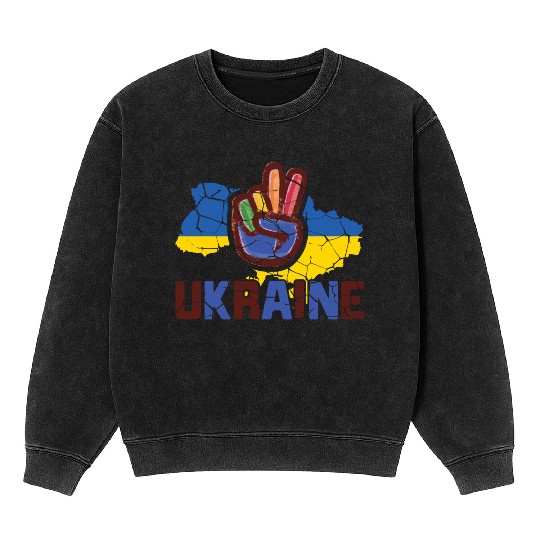 EU Ukraine Europe Friends Union Freedom Peace Mineral Wash Sweatshirts