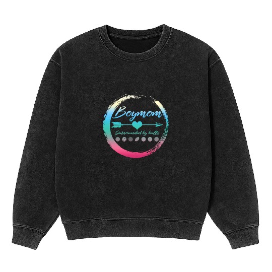 Boy Mom Mineral Wash Sweatshirts, Surrounded By Balls Mother's Day