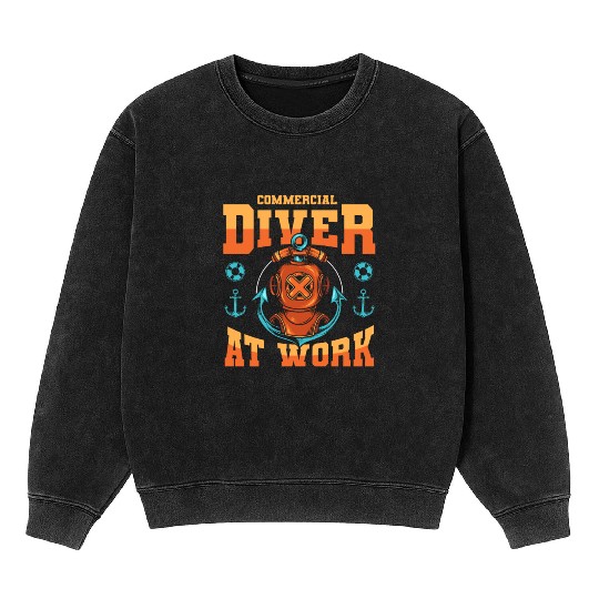 Scuba Diving Diver Mineral Wash Sweatshirts