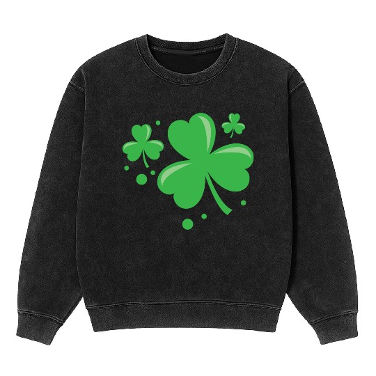 Irish Shamrock Pocket Size Clover St. Patrick's Mineral Wash Sweatshirts