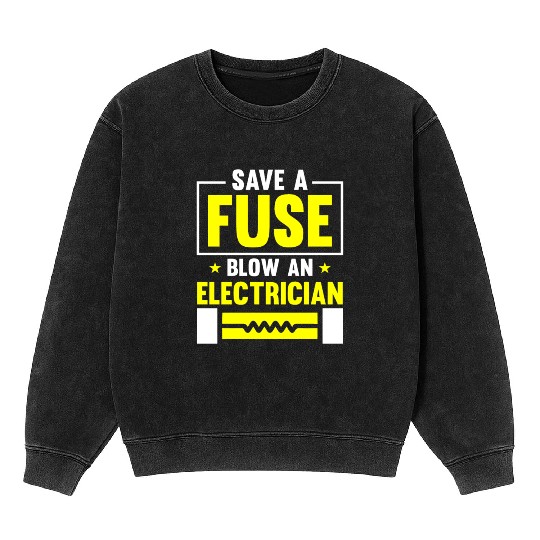 Electrician Electrical Engineer Lineman Mineral Wash Sweatshirts