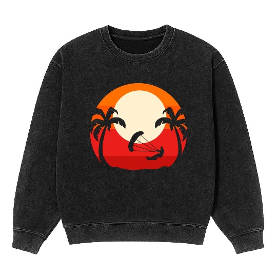 Wakeboard Surfing Adventurous Person Gift Mineral Wash Sweatshirts