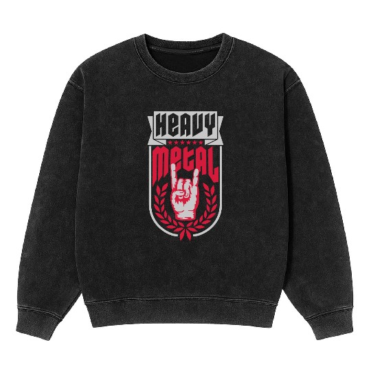 Heavy metal 2 hands Mineral Wash Sweatshirts