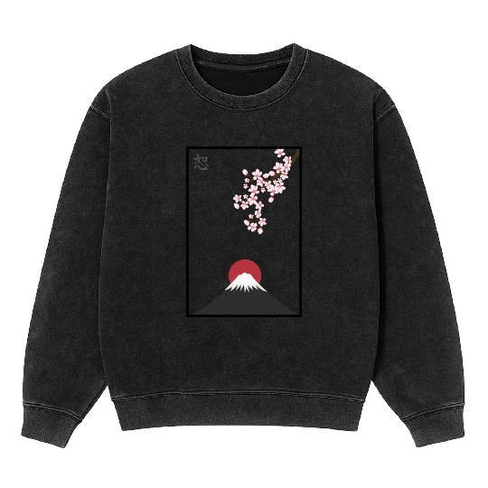 Japanese Mount Fuji Mineral Wash Sweatshirts Premium