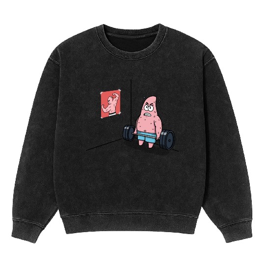 Majin Buu vs Patrick - Funny Anime Gym and Workout Mineral Wash Sweatshirts