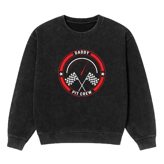 Daddy Pit Crew Mineral Wash Sweatshirts, Father's Day Gift Race Day