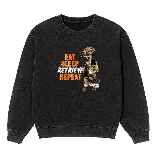 Labrador Retriever Duck Hunting Design Mineral Wash Sweatshirts