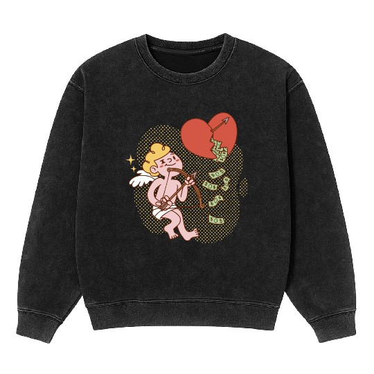 Funny cupid Mineral Wash Sweatshirts