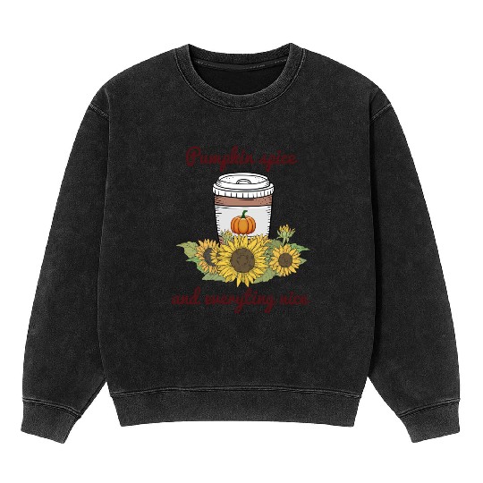 Halloween Pumpkin Spice Everything Nice Funny Mineral Wash Sweatshirts