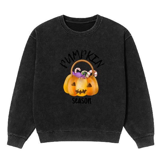 The halloween Season Pumpkin Autumn Tree Orange Mineral Wash Sweatshirts