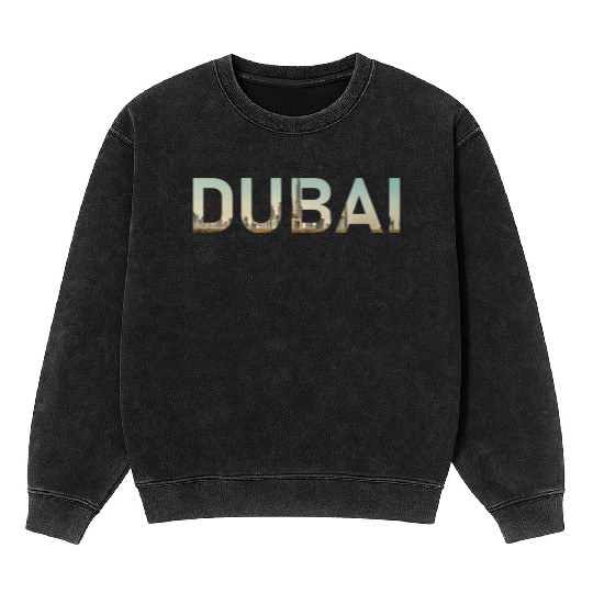 Dubai Desert Skyline United Arab Emirates UAE Mineral Wash Sweatshirts