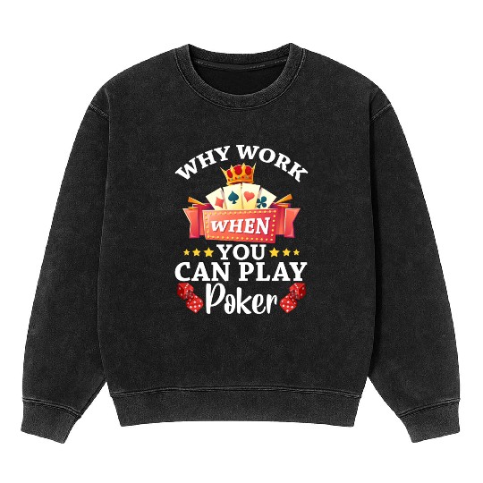 Card Game Card Poker Game Mineral Wash Sweatshirts