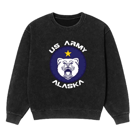 Us Army Alaska Polar Bear Patch Mineral Wash Sweatshirts