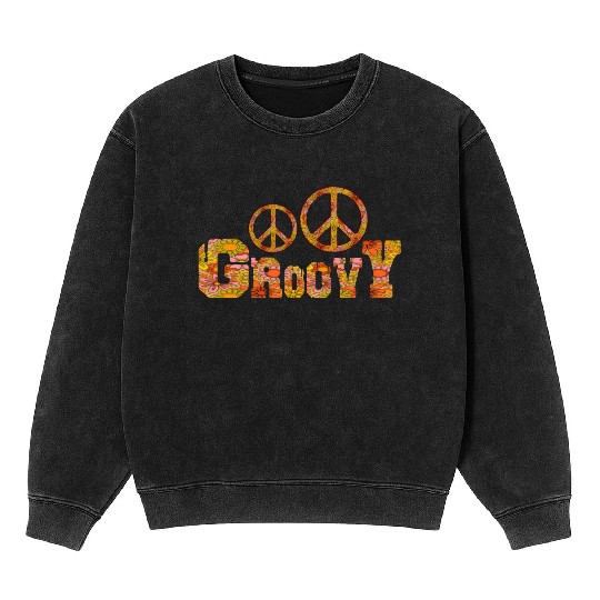 Psychedelic groovy Peace Mineral Wash Sweatshirts